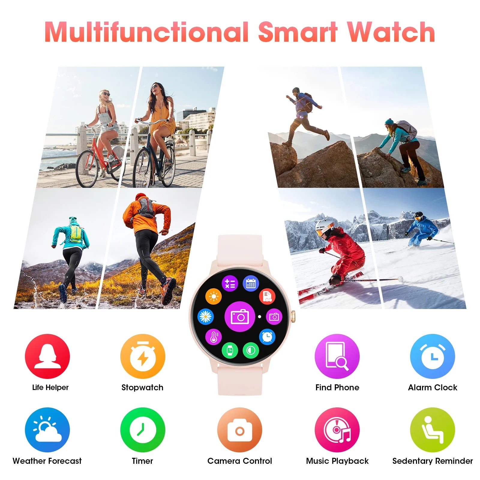 CARKIRA Bluetooth Calling Fitness Tracker 1.39 Inch Black with Sport Band