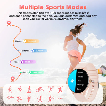 CARKIRA Bluetooth Calling Fitness Tracker 1.39 Inch Black with Sport Band